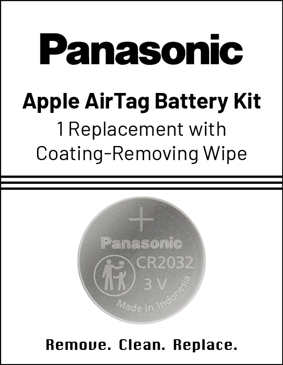Panasonic AirTag Battery Kit with Bitterant Coating-Removing Wipe